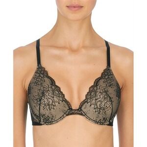 NWPT Natori 34DDD Vivid Full Fit Contour Underwire Bra 731209 Black 99793